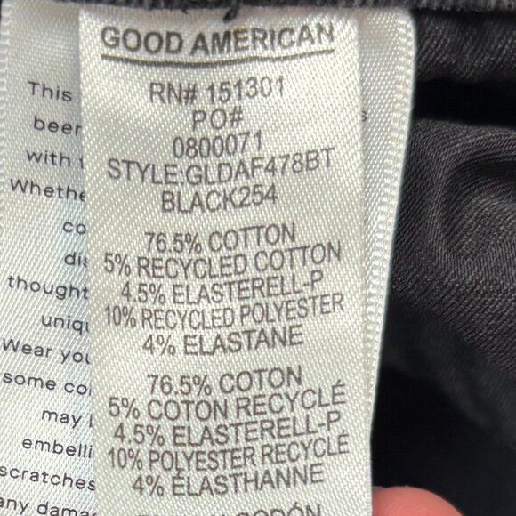 Good American Good Legs Dark Wash Skinny Sculpting Jeans in Black Size 28-32 NWT - Picture 9 of 9